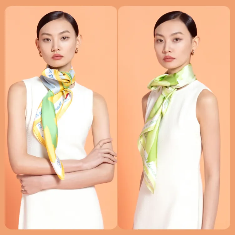 CH＇IN MELODY Silk Scarves Women's-6