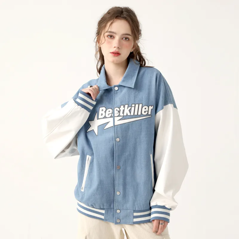 BTK Baseball Jacket Unisex Light Blue-2