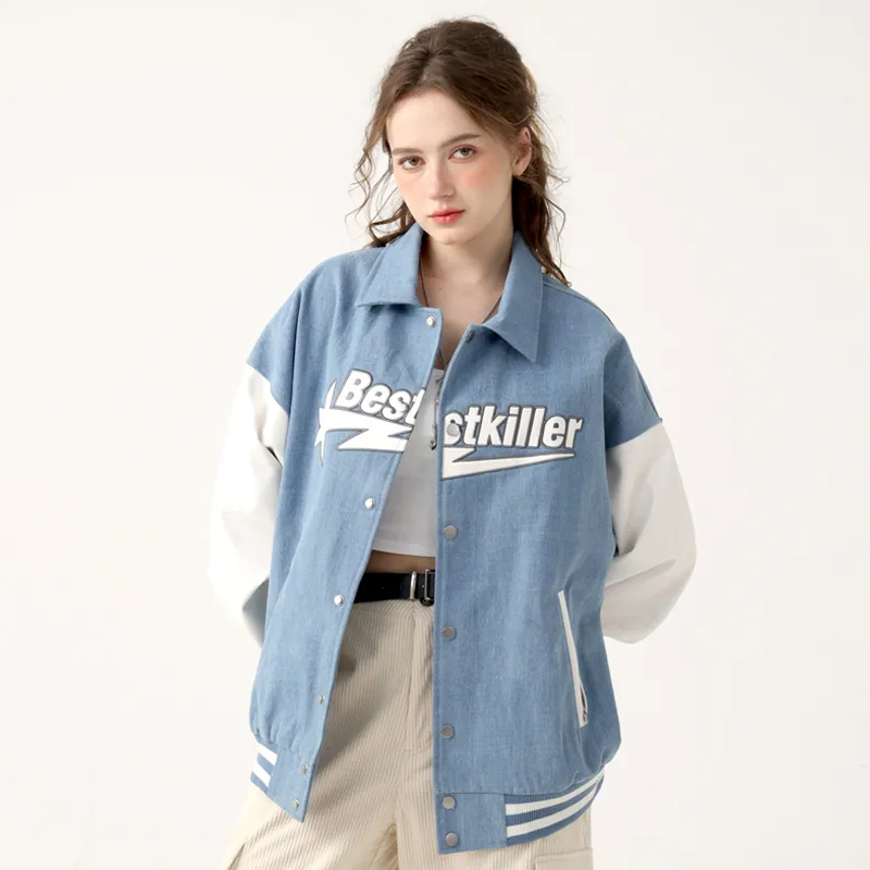 BTK Baseball Jacket Unisex Light Blue-4