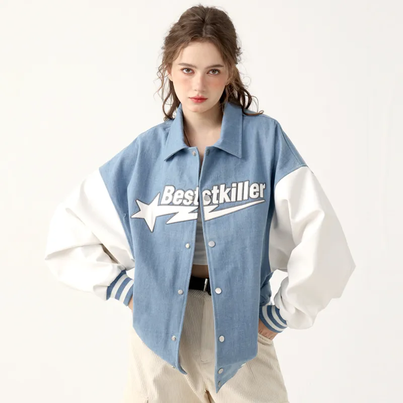 BTK Baseball Jacket Unisex Light Blue-5