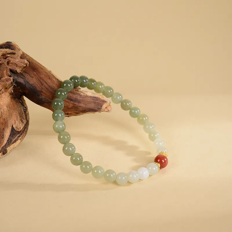 Palace And Amulet Hetian Jade Bracelets Pale Greenish White Jade Women's-2