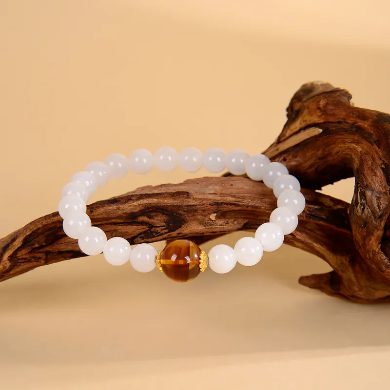 Palace And Amulet Hetian Jade Bracelets White Jade Unisex-1
