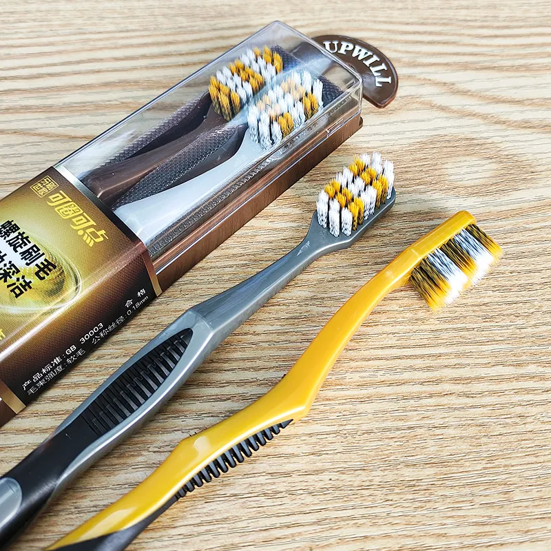 KEJIEKEJING Soft Bristle Wide Head Spiral Screw Toothbrushes Medium Firmness For Home Use-2
