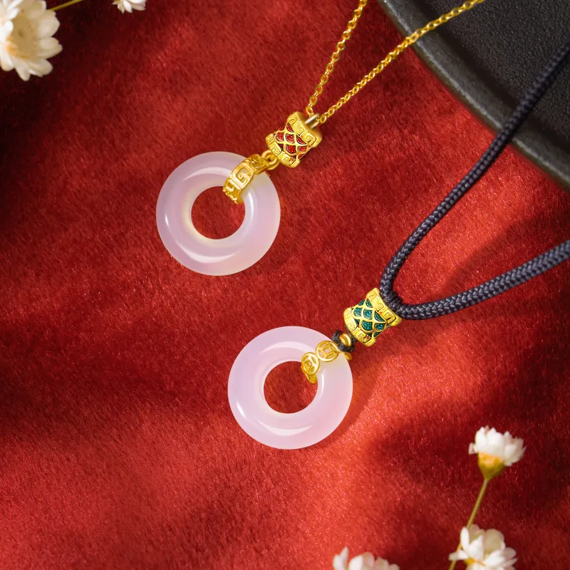 Huaying Chalcedony Jade Necklaces Unisex-4