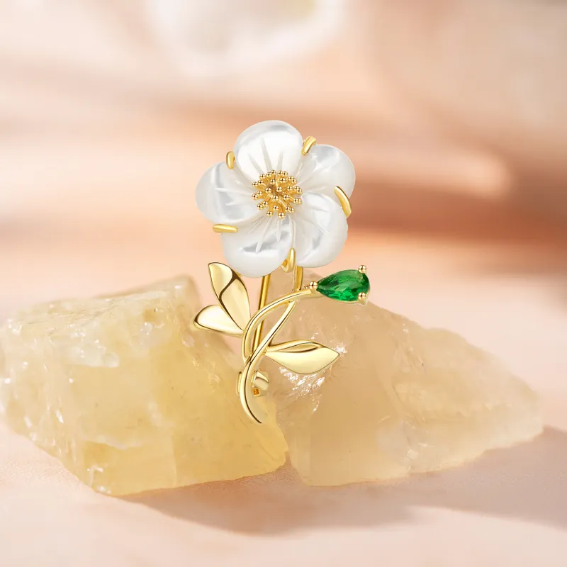Huaying White Mother Of Pearl Brooches Women's-5