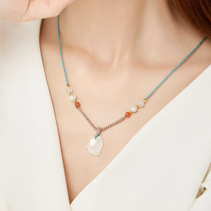 Huaying Chalcedony Necklaces Women's-6