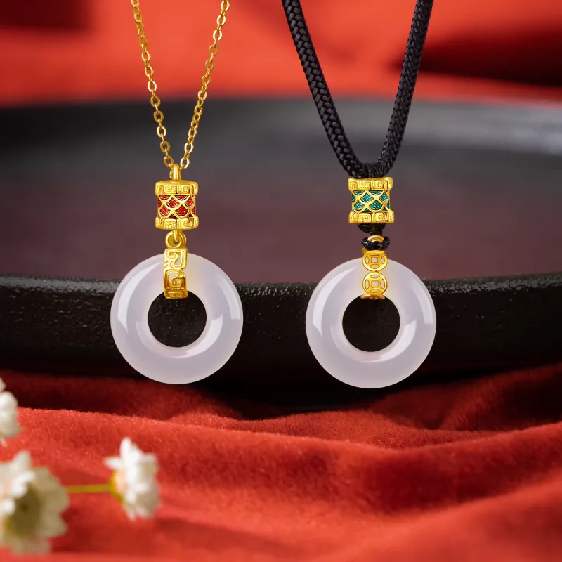 Huaying Chalcedony Jade Necklaces Unisex-1