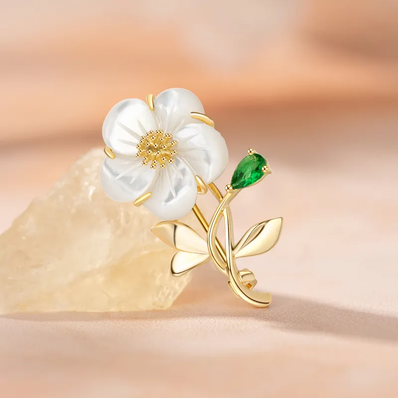 Huaying White Mother Of Pearl Brooches Women's-2