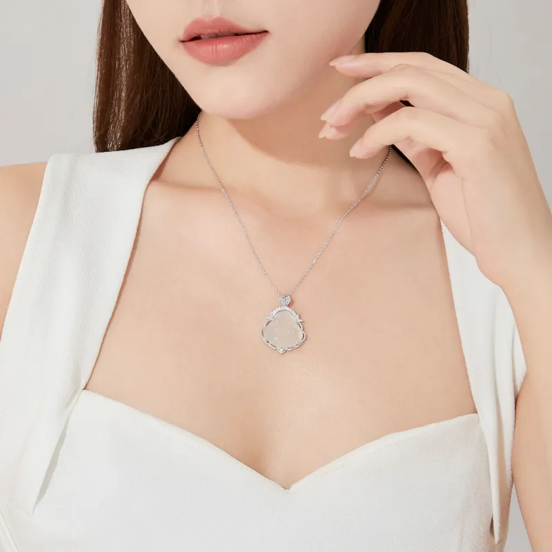 Huaying S925 Silver Necklace For Women's Women's Good Luck-3