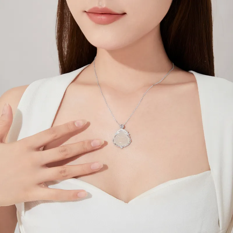 Huaying S925 Silver Necklace For Women's Women's Good Luck-5