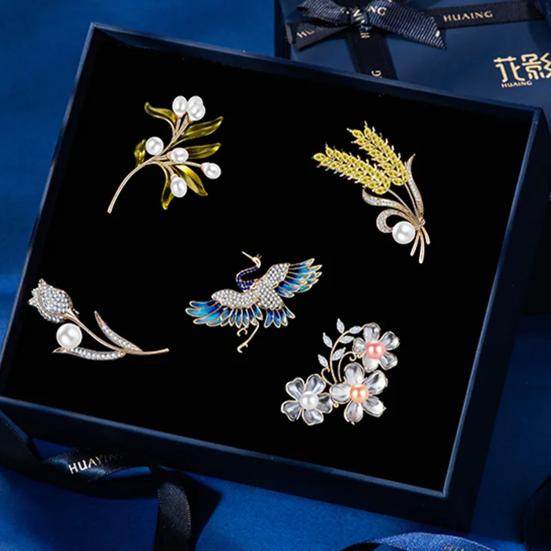 Huaying Zircon Brooches Women's-1