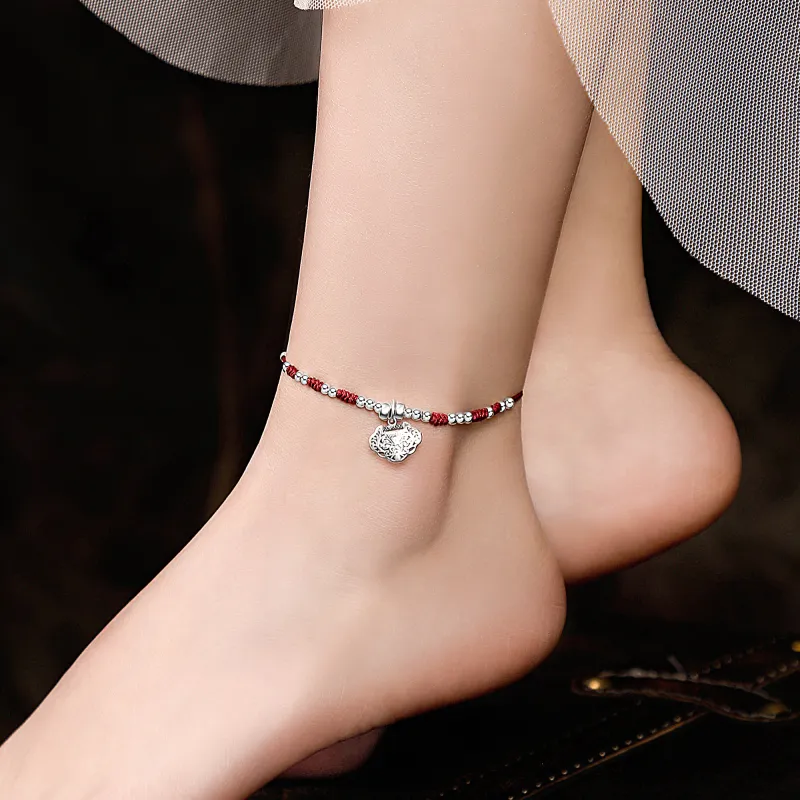 Huaying 925 Sterling Silver Anklets Women's-3