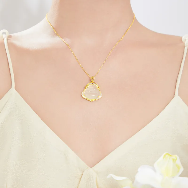 Huaying S925 Silver Necklace For Women's Women's Good Luck-3
