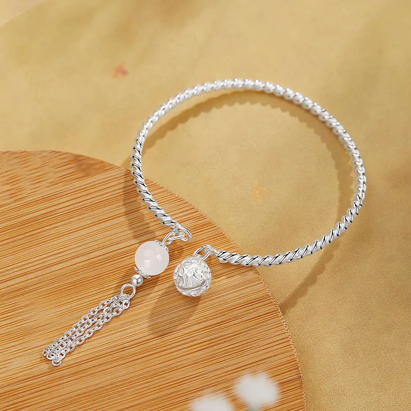 Huaying S999 Fine Silver Bangles Women's Good Luck-1