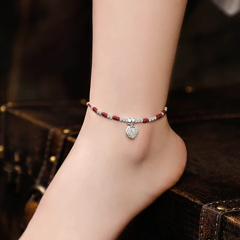 Huaying 925 Sterling Silver Anklets Women's-7