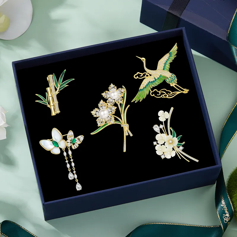 Huaying Zircon Brooches Women's-1