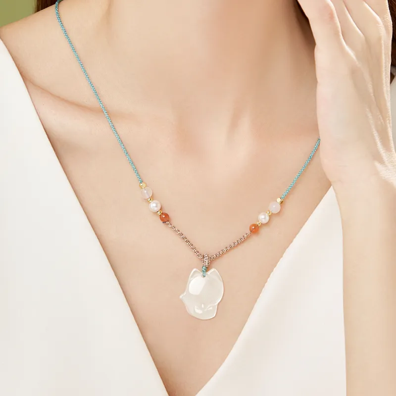 Huaying Chalcedony Necklaces Women's-4