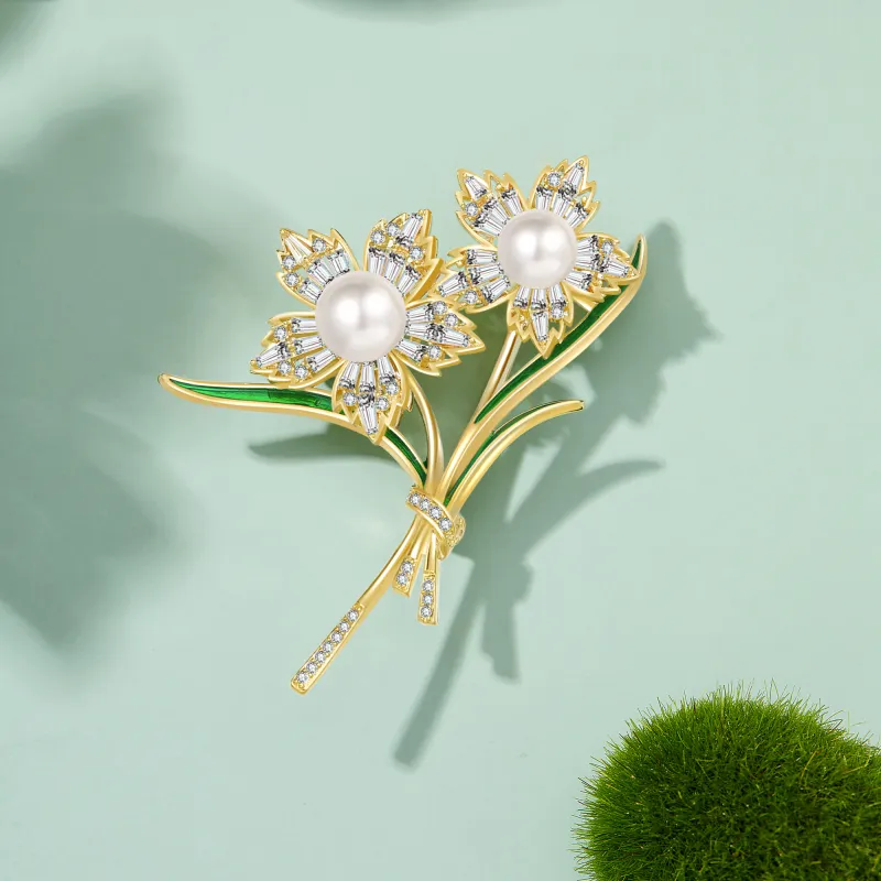 Huaying Zircon Brooches Women's-7