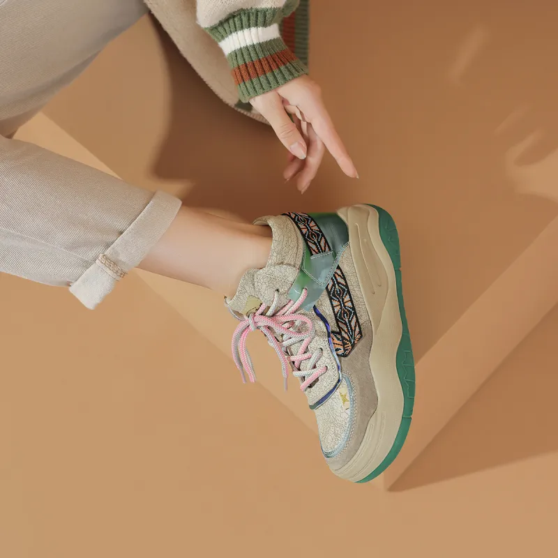 SOBB Cushioning, Slip Resistant, Abrasion Resistant, Waterproof, And Breathable High Top Casual Shoes 5cm Women's-12