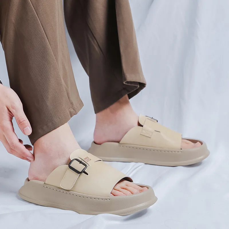 SOBB Rubber Sole Abrasion Resistant Cushioning Slide Slippers Men's-2