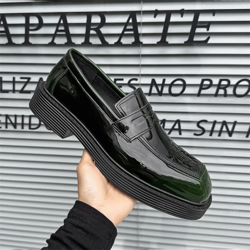 SOBB Loafers Men Black/Red/Brown/Green/Patent Leather/Blue/Purple/Charcoal Black/Gray-23