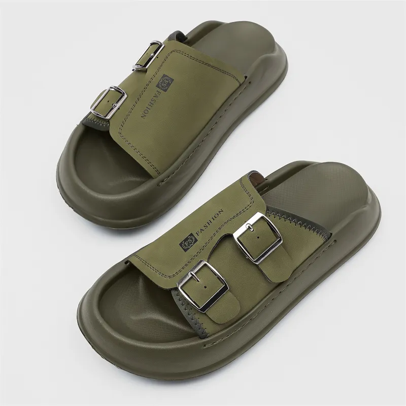 SOBB Rubber Sole Abrasion Resistant Cushioning Slide Slippers Men's-14