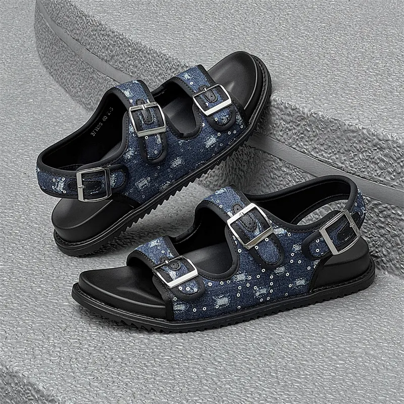 SOBB Beach Sandals Men Blue-3