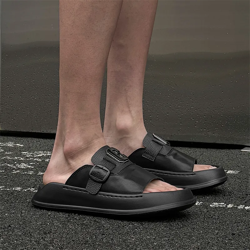 SOBB PU Polyurethane Abrasion Resistant Cushioning Slide Slippers Men's-1