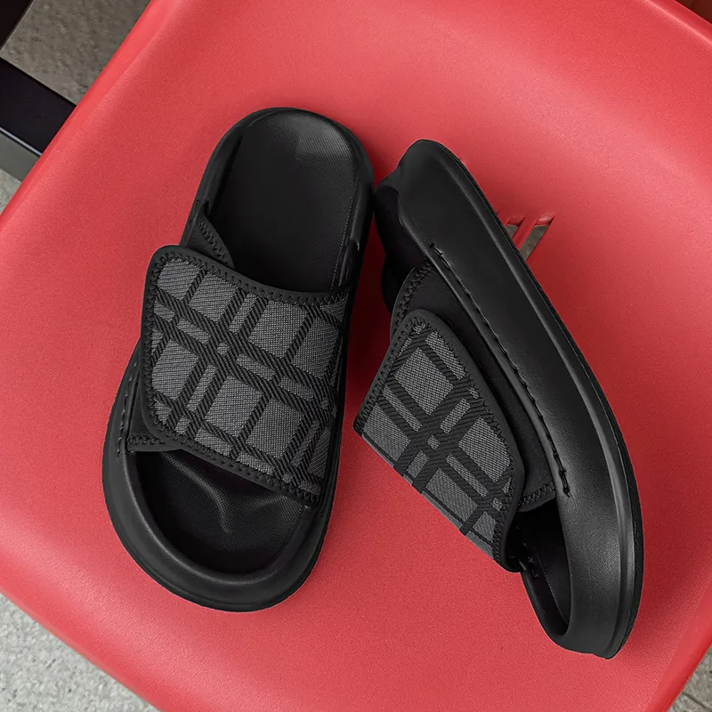SOBB Slip Resistant Abrasion Resistant Cushioning Slide Slippers Men's Black-3