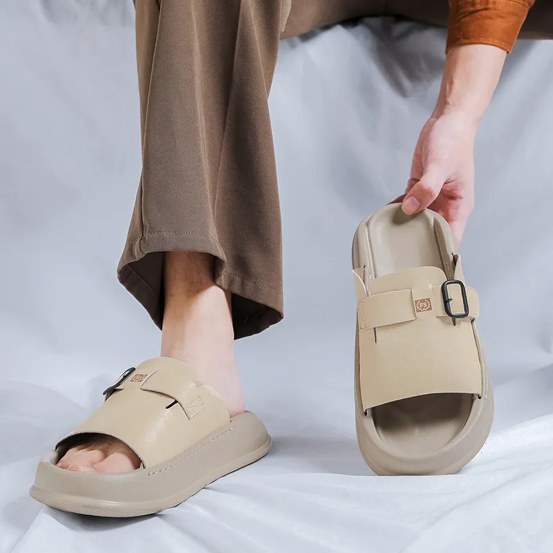 SOBB Rubber Sole Abrasion Resistant Cushioning Slide Slippers Men's-3