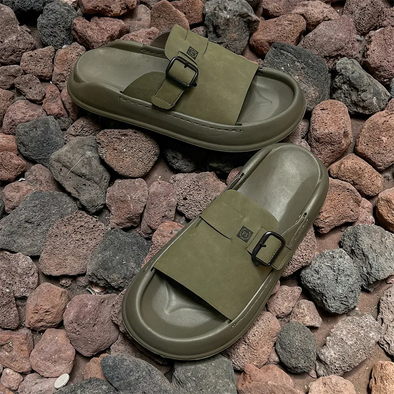 SOBB Rubber Sole Abrasion Resistant Cushioning Slide Slippers Men's-23