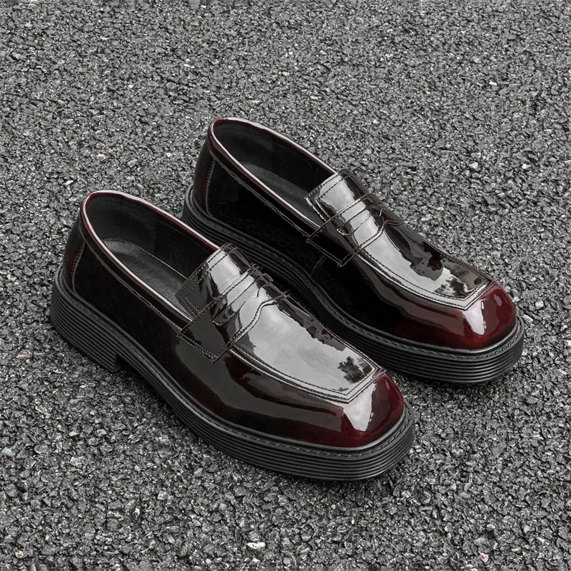 SOBB Loafers Men Black/Red/Brown/Green/Patent Leather/Blue/Purple/Charcoal Black/Gray-8