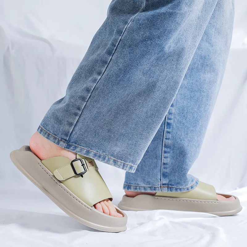 SOBB Rubber Sole Abrasion Resistant Cushioning Slide Slippers Men's-17