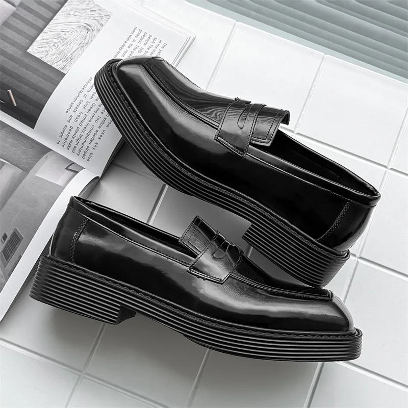 SOBB Loafers Men Black/Red/Brown/Green/Patent Leather/Blue/Purple/Charcoal Black/Gray-28