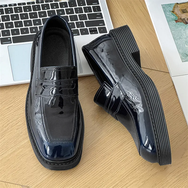 SOBB Loafers Men Black/Red/Brown/Green/Patent Leather/Blue/Purple/Charcoal Black/Gray-34