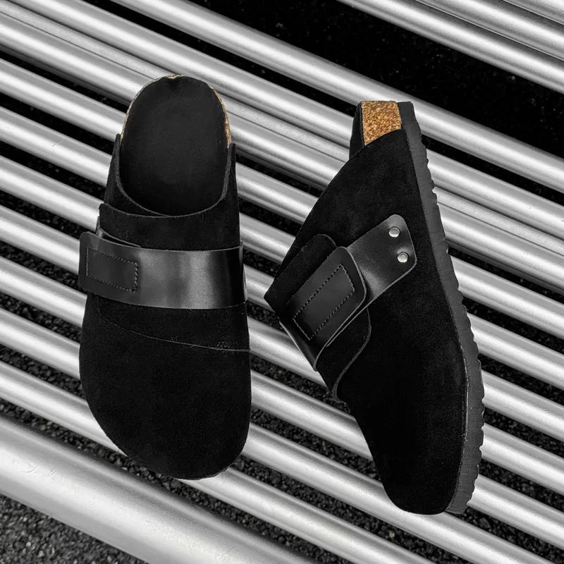 SOBB Rubber Sole Abrasion Resistant Slip Resistant Closed Toe Slippers Men's-5