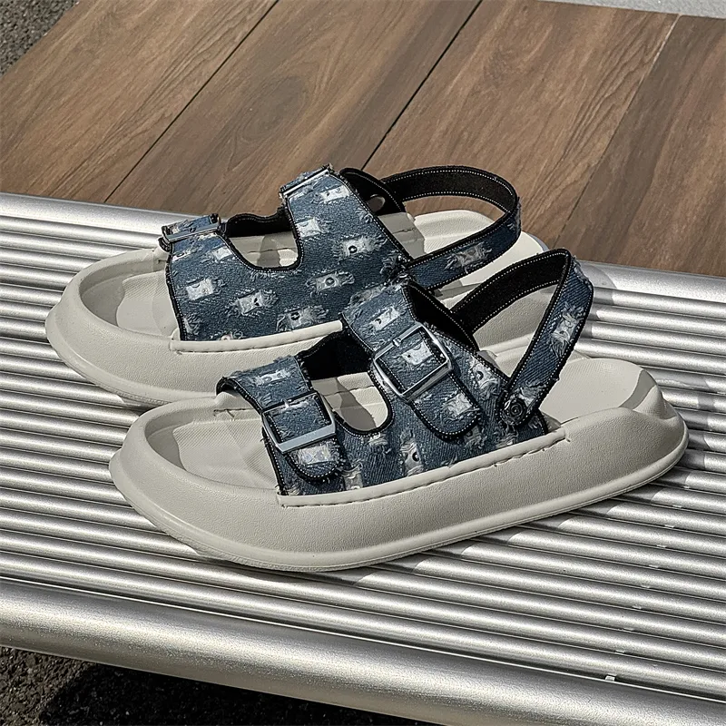 SOBB Beach Sandals Men Black/Blue-7