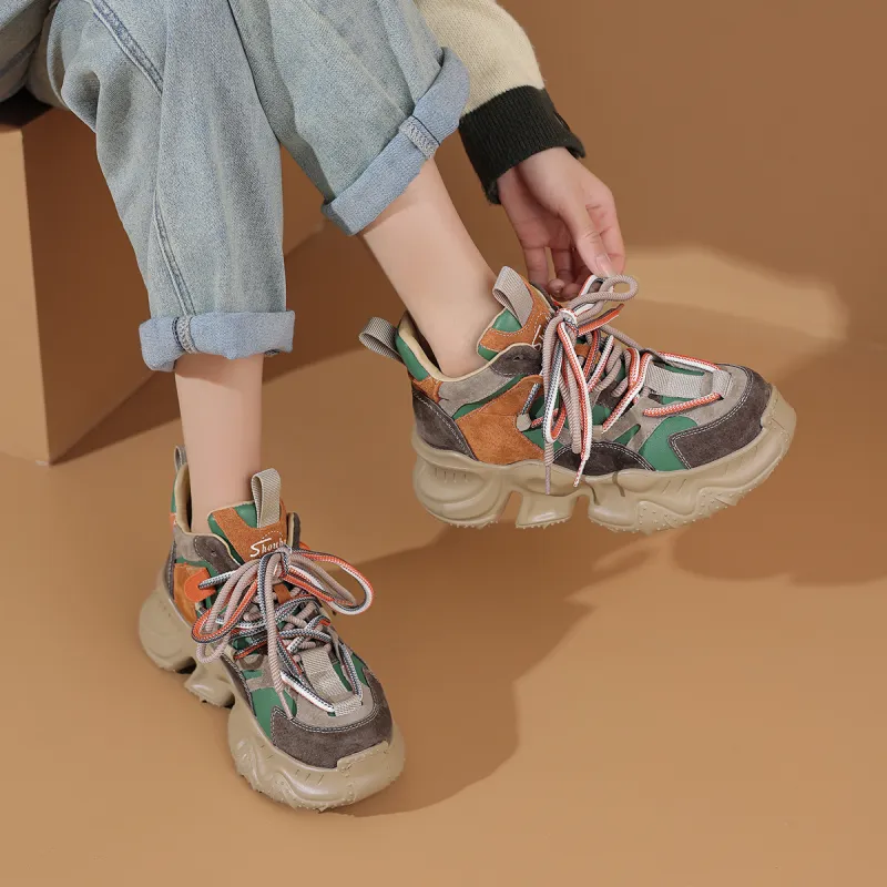 SOBB Cushioned Anti-Slip Wear-Resistant Waterproof And Breathable Mid-Top Casual Shoes 7cm Women's-2