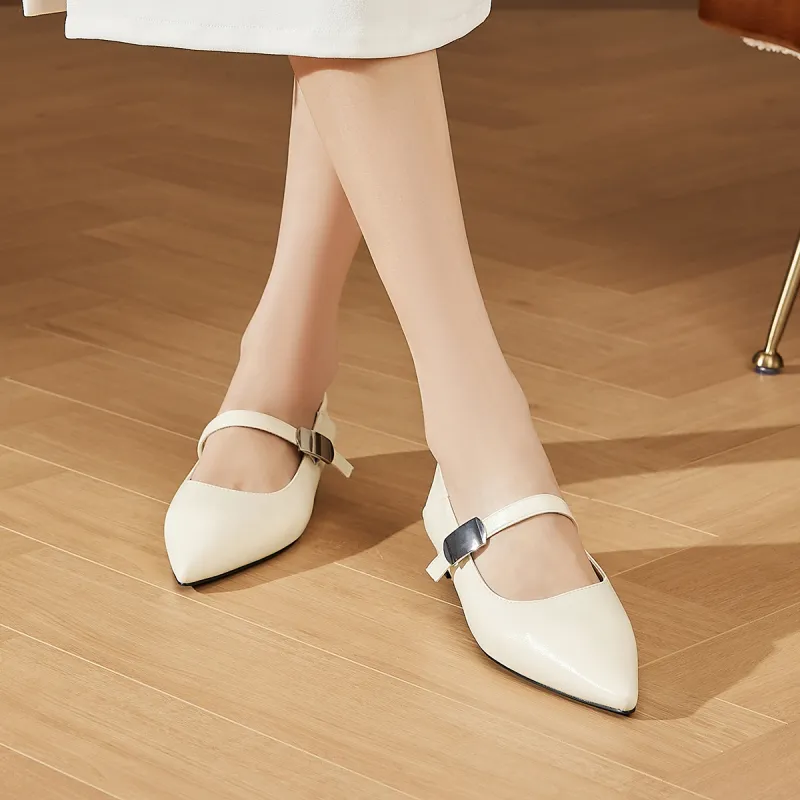 SOBB Casual Single Shoes 1.5cm Women's Beige-6