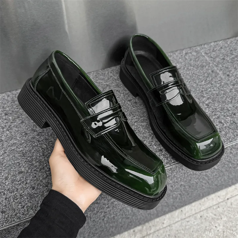 SOBB Loafers Men Black/Red/Brown/Green/Patent Leather/Blue/Purple/Charcoal Black/Gray-22