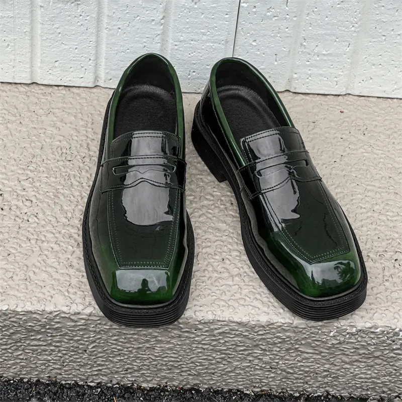 SOBB Loafers Men Black/Red/Brown/Green/Patent Leather/Blue/Purple/Charcoal Black/Gray-21