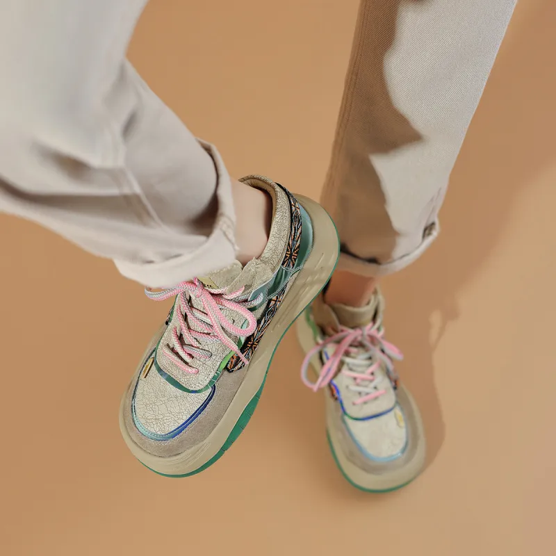 SOBB Cushioning, Slip Resistant, Abrasion Resistant, Waterproof, And Breathable High Top Casual Shoes 5cm Women's-7