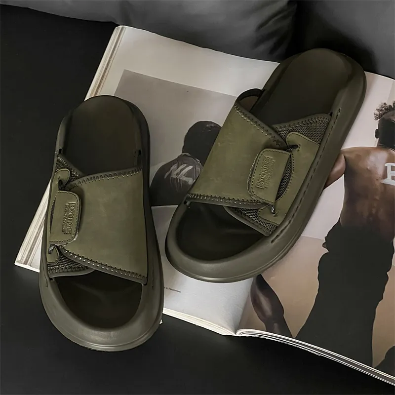 SOBB PU Polyurethane Slip Resistant Abrasion Resistant Cushioning Slide Slippers Men's-2