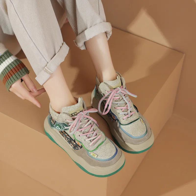 SOBB Cushioning, Slip Resistant, Abrasion Resistant, Waterproof, And Breathable High Top Casual Shoes 5cm Women's-10