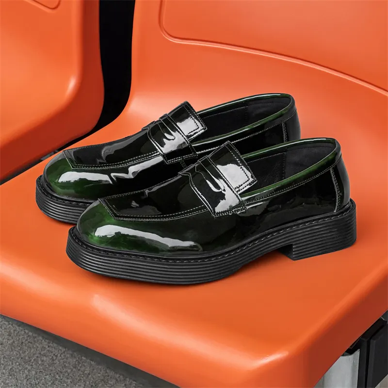 SOBB Loafers Men Black/Red/Brown/Green/Patent Leather/Blue/Purple/Charcoal Black/Gray-19