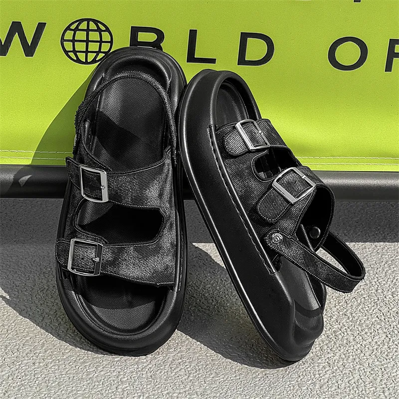 SOBB Beach Sandals Men Black/Blue-3