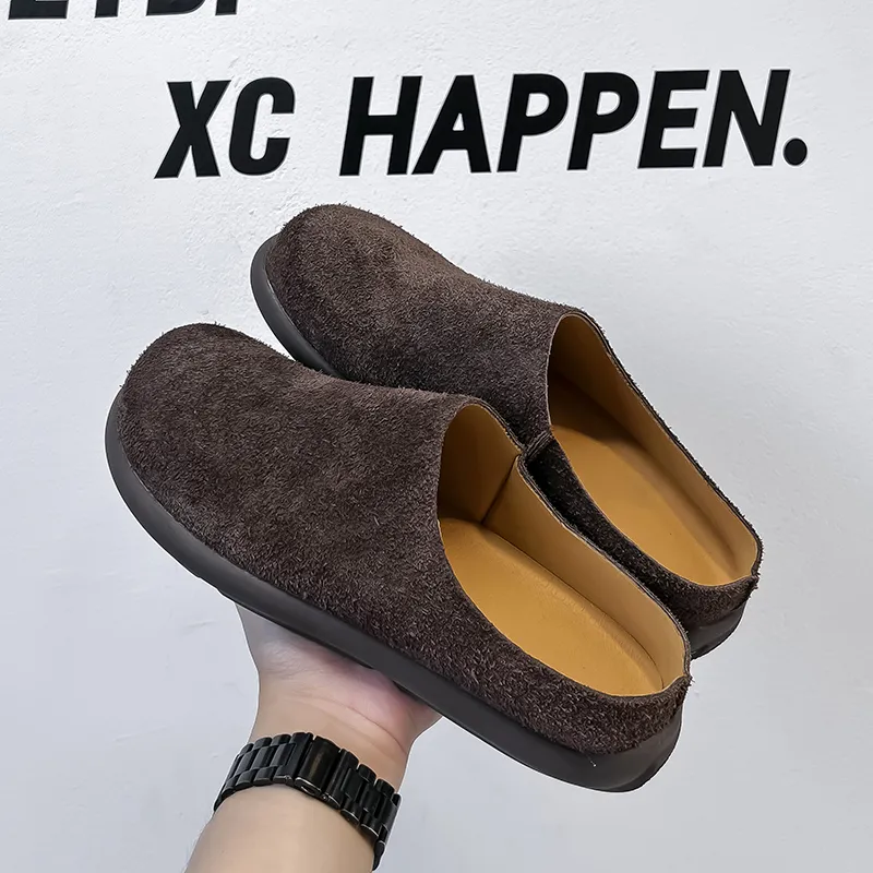 SOBB Rubber Sole Abrasion Resistant Slip Resistant Closed Toe Slippers Men's-41