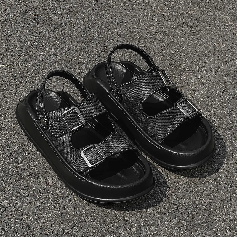 SOBB Beach Sandals Men Black/Blue-2