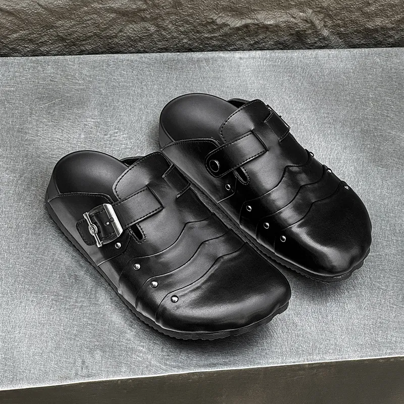 SOBB Abrasion Resistant Slip Resistant Closed Toe Slippers Unisex Black-4
