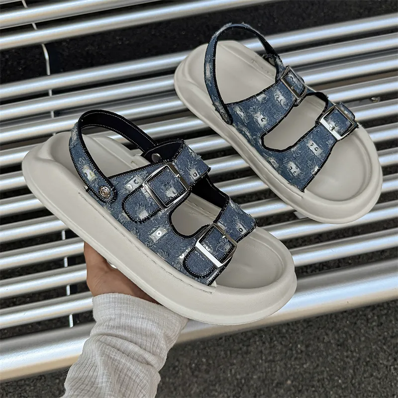 SOBB Beach Sandals Men Black/Blue-10
